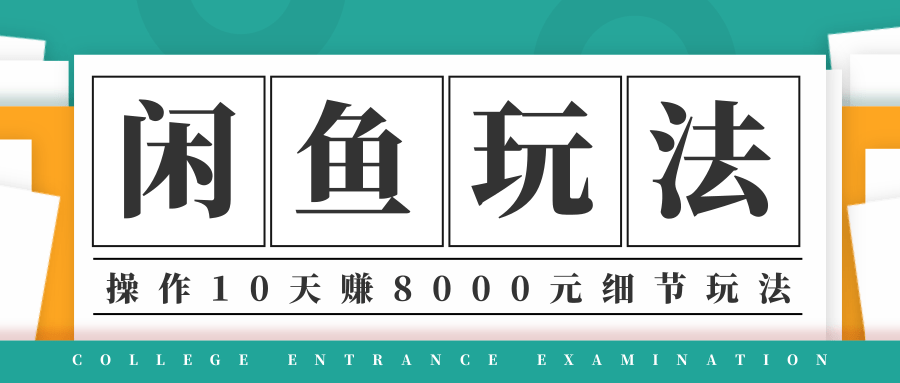 龟课·闲鱼项目玩法实战班第12期，操作10天左右利润有8000元细节玩法-久久资源库