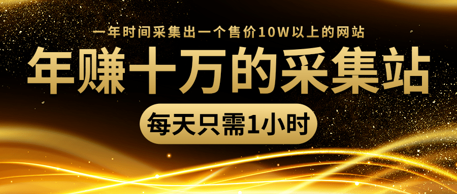 年赚十万的采集站，每天却只需要1小时，一年时间采集出一个售价10W以上的网站-久久资源库