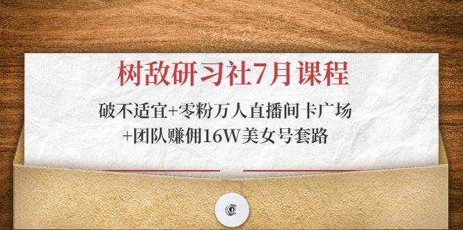 树敌研习社7月课程：破不适宜+零粉万人直播间卡广场+团队赚佣16W美女号套路-久久资源库