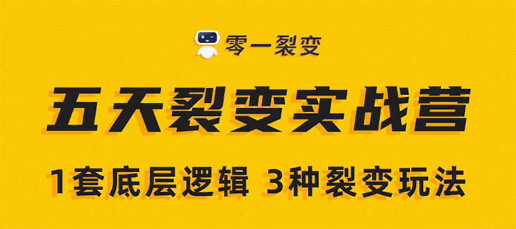 《5天裂变实战训练营》1套底层逻辑+3种裂变玩法，2020下半年微信裂变玩法-久久资源库