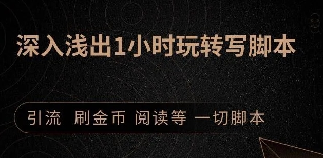 引流脚本实战课：1小时深入浅出视频实操讲解，教你0基础学会写引流脚本-久久资源库