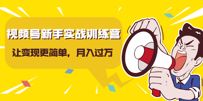 视频号新手实战训练营，让变现更简单，玩赚视频号，轻松月入过万-久久资源库
