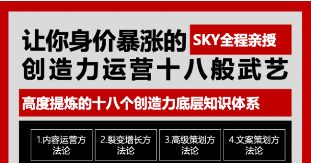 让你的身价暴涨的创造力运营十八般武艺 高度提炼的18个创造力底层知识体系-久久资源库
