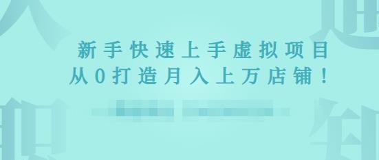 2022年虚拟项目实战指南，新手从0打造月入上万店铺-久久资源库