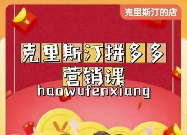 克里斯汀拼多多运营课，适合小白初涉平台，低成本入门-久久资源库