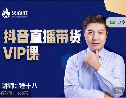 锤十八-抖音直播带货VIP课，专注直播带货有效盈利模式-久久资源库
