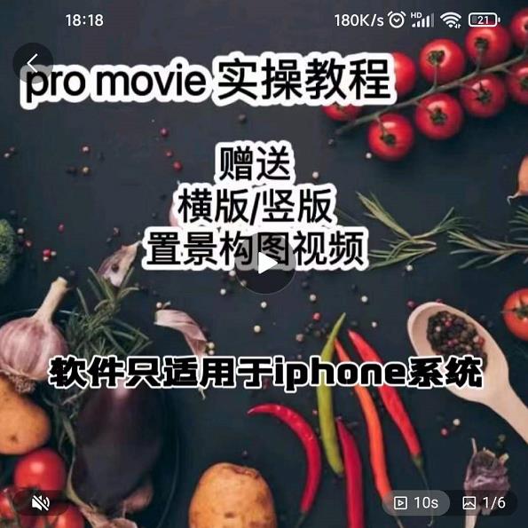 漆十二美食摄影，25​节promovie实操高手课节-久久资源库