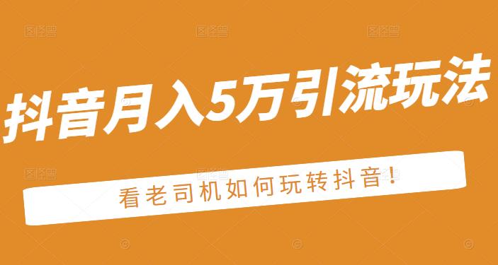 老古董·抖音月入5万引流玩法，看看老司机如何玩转抖音(附赠：抖音另类引流思路)-久久资源库