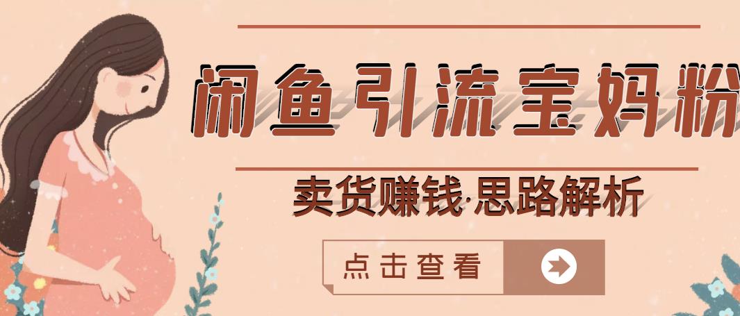 闲鱼引流宝妈粉+卖货赚钱一个月收益30000+（实操视频教程）-久久资源库