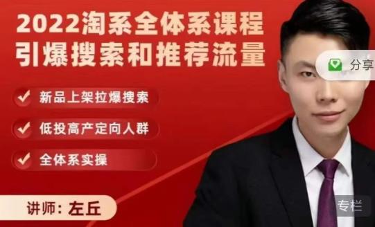 2022淘系全体系课程引爆搜索和推荐流量，新品上架拉爆搜索-久久资源库