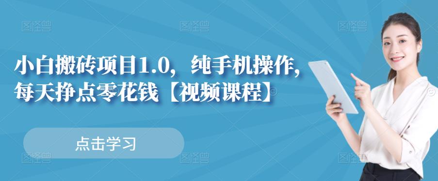 小白搬砖项目1.0，纯手机操作，每天兼职挣点零花钱-久久资源库