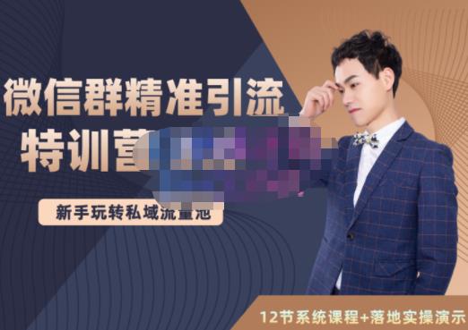 陆明明·微信群精准引流特训营3.0，借助微信群进行引流操作，打造私域流量池-久久资源库