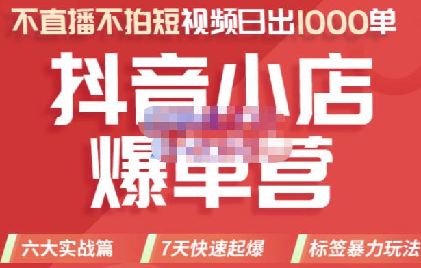 推易电商·2022年抖音小店爆单营，不直播、不拍短视频、日出1000单，暴力玩法-久久资源库