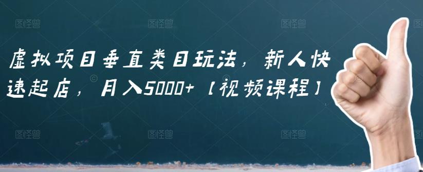 虚拟项目垂直类目玩法，新人快速起店，月入5000+【视频课程】-久久资源库