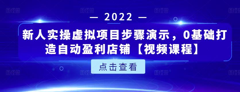 新人实操虚拟项目步骤演示，0基础打造自动盈利店铺【视频课程】-久久资源库