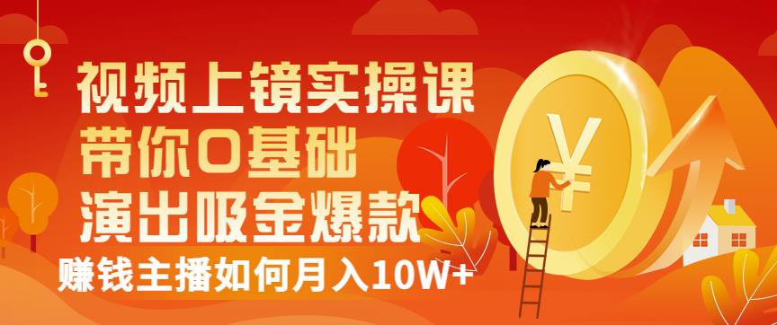 视频上镜实操课：带你0基础演出吸金爆款，赚钱主播如何月入10W+-久久资源库