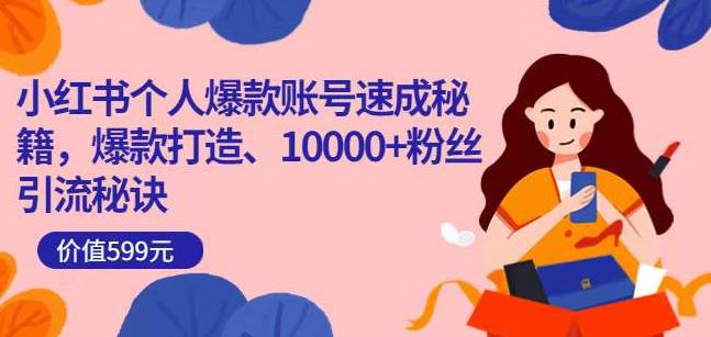 小红书个人爆款账号速成秘籍，爆款打造、10000+粉丝引流秘诀-久久资源库