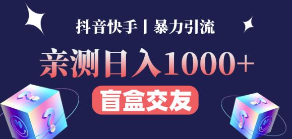 日收益1000+的交友盲盒副业丨有手就行的抖音快手暴力引流-久久资源库