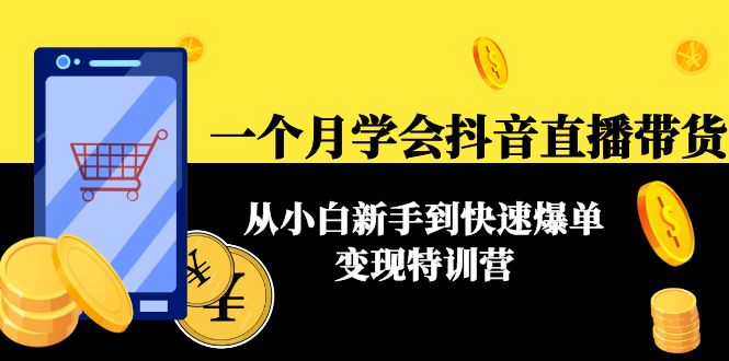 一个月学会抖音直播带货：从小白新手到快速爆单变现特训营(63节课)-久久资源库