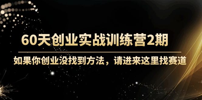 60天创业实战训练营2期：如果你创业没找到方法，进来这里找赛道-价值3000元-久久资源库