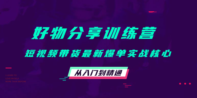 好物分享训练营：短视频带货最新爆单实战核心，从入门到精通-久久资源库