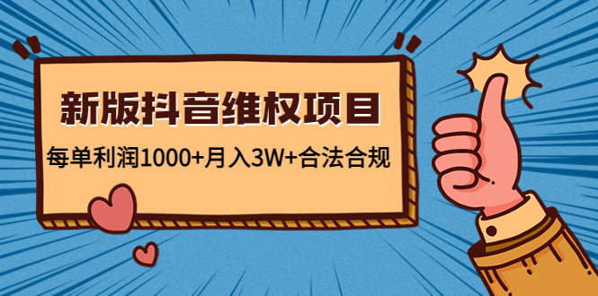 新版抖音维全项目：每单利润1000+月入3W+合法合规-久久资源库