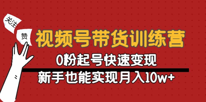 视频号带货训练营：0粉起号快速变现，新手也能实现月入10w+-久久资源库