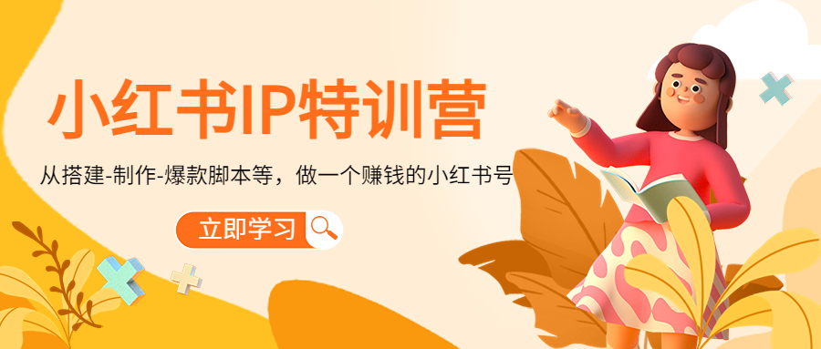 小红书IP特训营：从搭建-制作-爆款脚本等等，做一个赚钱的小红书号-久久资源库