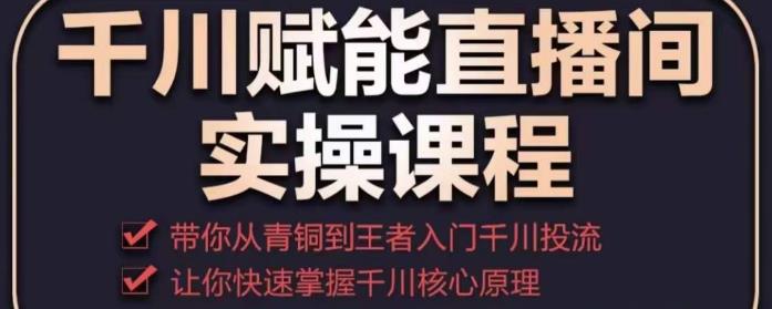 千川赋能直播间实操课程，带你从青铜到王者的入门千川投流，让你快速掌握千川核心原理-久久资源库