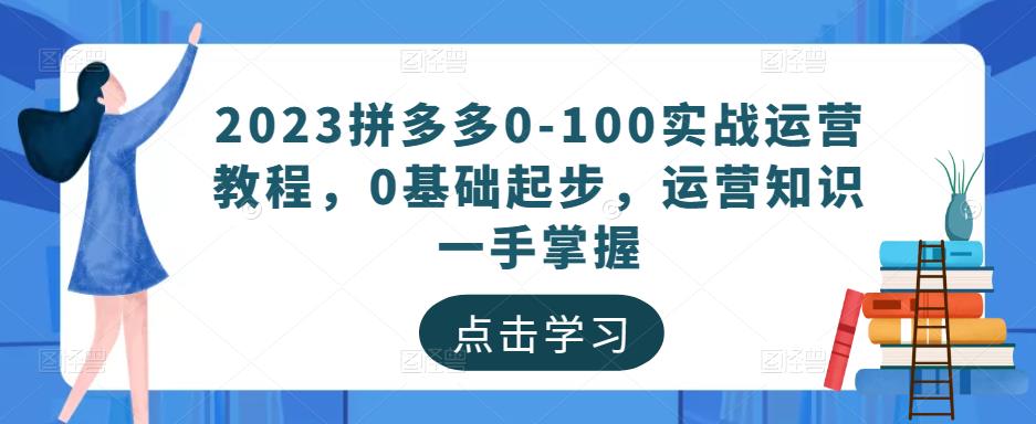 2023拼多多0-100实战运营教程，0基础起步，运营知识一手掌握-久久资源库