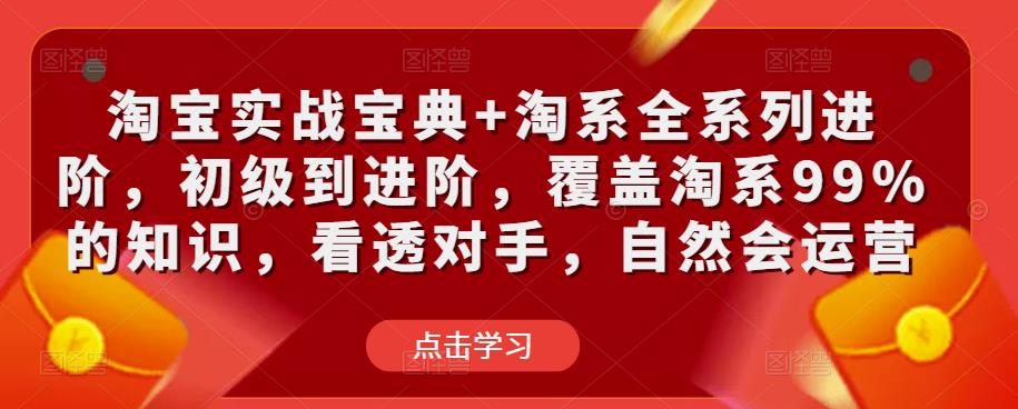 淘宝实战宝典+淘系全系列进阶，初级到进阶，覆盖淘系99%的知识，看透对手，自然会运营-久久资源库