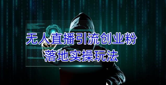 外面收费3980的无人直播引流创业粉落地实操玩法，单日引100+精准创业粉-久久资源库
