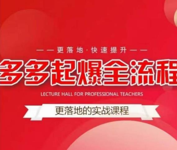 互力-多多新品打爆全流程，拼多多14天拉搜索自然流量，更落地·快速提升-久久资源库