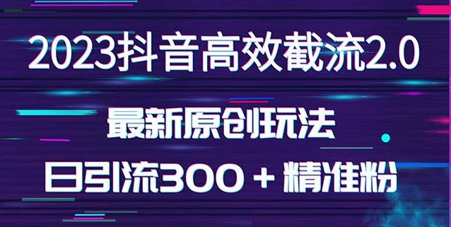 日引300＋创业粉，独家抖音高效截流2.0玩法（价值1280）-久久资源库