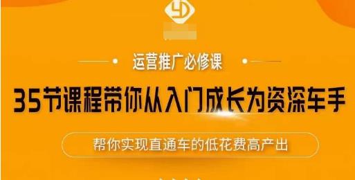35节课程带你从入门成长为资深车手，让系统学习直通车成为可能，帮你实现直通车的低花费高产出-久久资源库