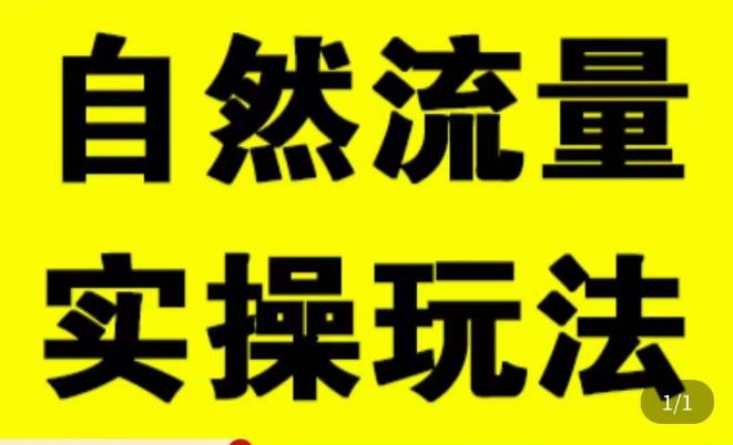 拼多多自然流量天花板，拼多多自然流的实操玩法，自然流量是怎么来的，如何开车带来自然流等知识-久久资源库