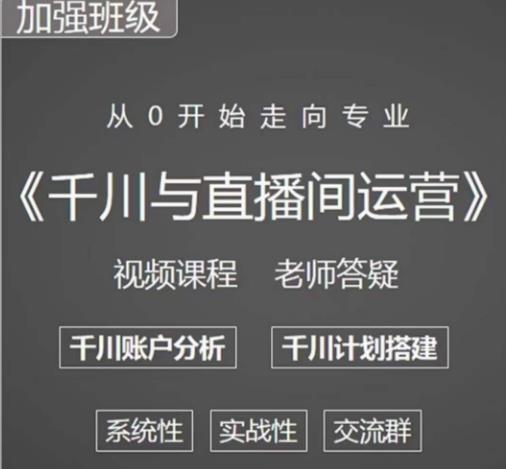 阳光哥·千川图文与直播间运营，从0开始走向专业，包含千川短视频图文、千川直播间、小店随心推-久久资源库