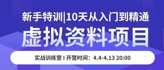 虚拟资料项目新手特训，10天从入门到精通，保姆级实操教学-久久资源库