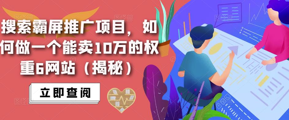 搜索霸屏推广项目，如何做一个能卖10万的权重6网站（揭秘）-久久资源库