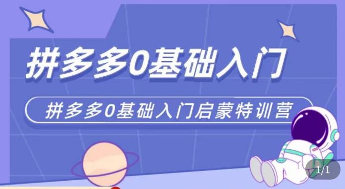 六一电商·拼多多运营0-1实操特训营，拼多多从基础到进阶的可实操玩法-久久资源库
