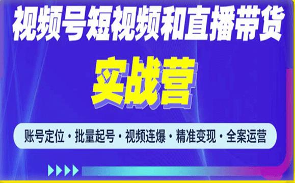 2023最新微信视频号引流和变现全套运营实战课程，小白也能玩转视频号短视频和直播运营-久久资源库