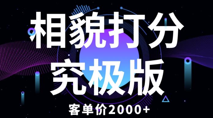 相貌打分究极版，客单价2000+纯新手小白就可操作的项目-久久资源库