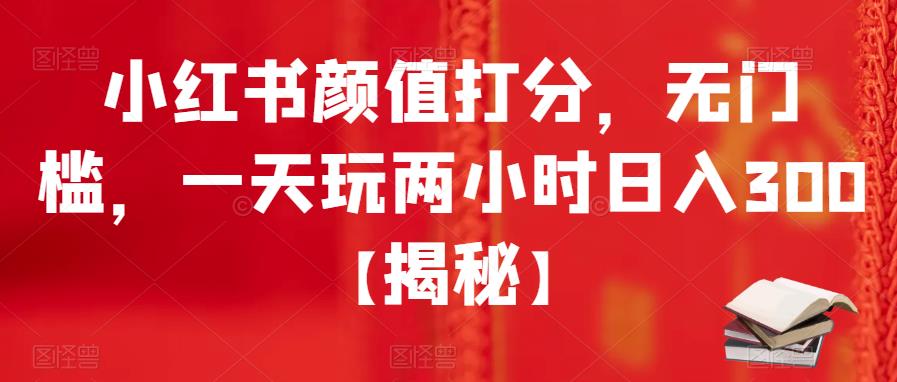 小红书颜值打分，无门槛，一天玩两小时日入300+【揭秘】-久久资源库
