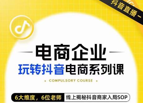 玺承·电商企业玩转抖音电商系列课，6大维度，6位老师，线上揭秘抖音商家入局SOP-久久资源库