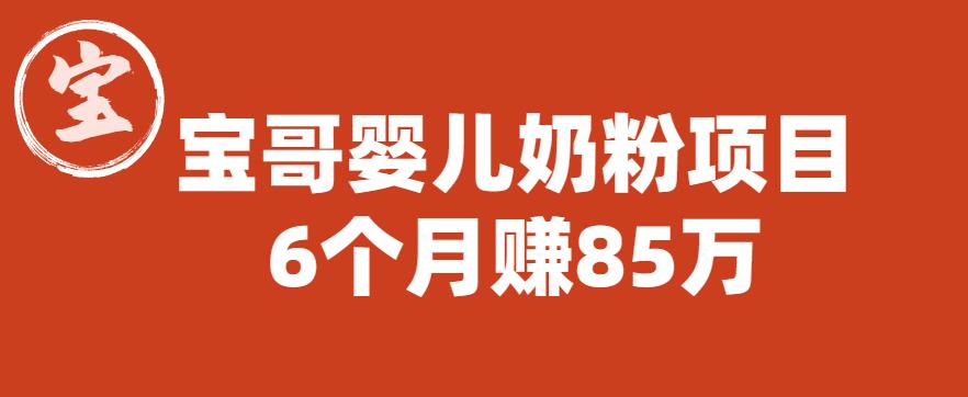 宝哥婴儿奶粉项目，6个月赚85w【图文非视频】【揭秘】-久久资源库