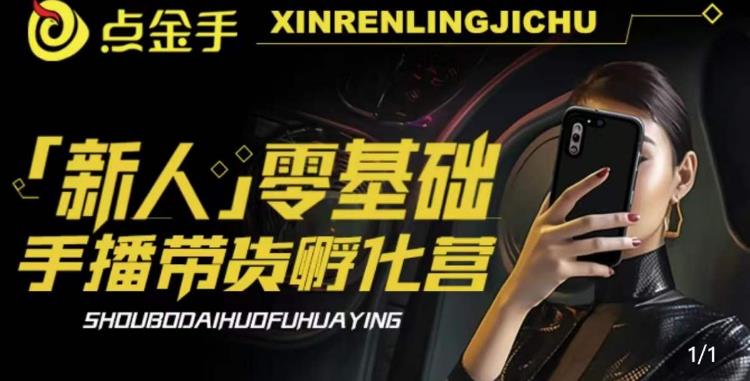 2023点金手·新人零基础手播带货孵化营：账号运营篇+主播话术篇+数据流量篇等-久久资源库