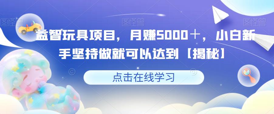 益智玩具项目，月赚5000＋，小白新手坚持做就可以达到【揭秘】-久久资源库
