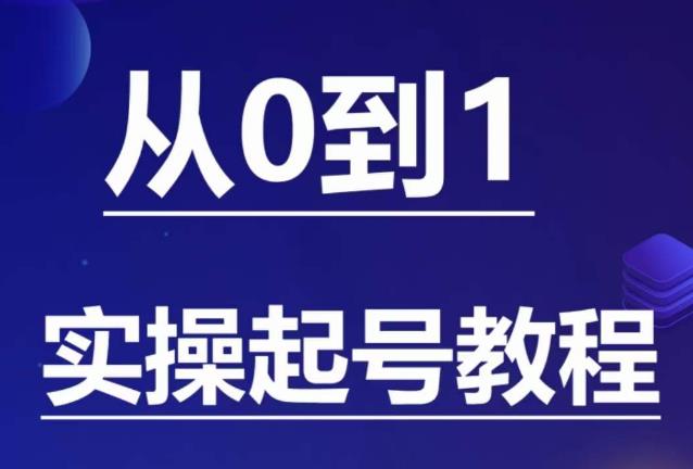 石野·小白起号实操教程，​掌握各种起号的玩法技术，了解流量的核心-久久资源库