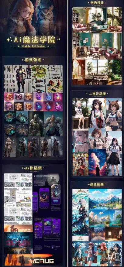 Ai魔法绘画 Stable Diffusion专业课高效辅助Ui/运营作品集0到精通系统课-久久资源库
