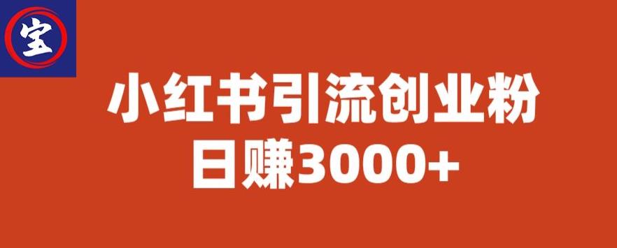 宝哥小红书引流创业粉，日赚3000+【揭秘】-久久资源库